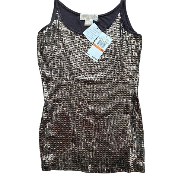 Michael Kors - Sequin Black & Gold Women's Tank Top - Picture 2 of 4